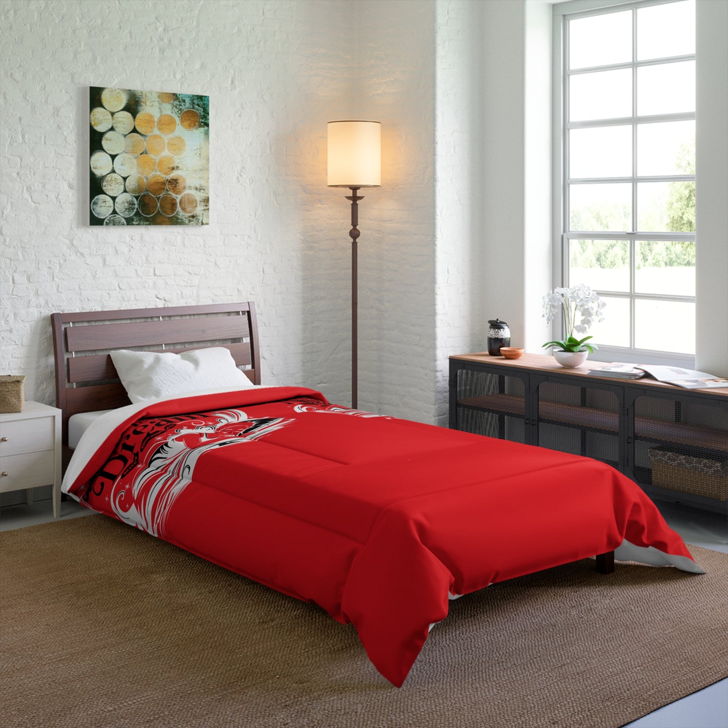 Life Is A Dream Comforter - Cozy Bedding, Fun Bedroom Decor, Unique Gift for Teens, Playful Sleep Essentials, Red Comforter Set