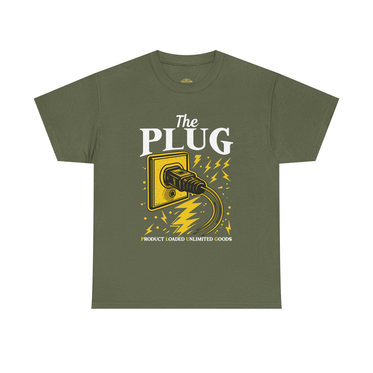 The Plug Graphic Tee — Retro Electric Plug Design