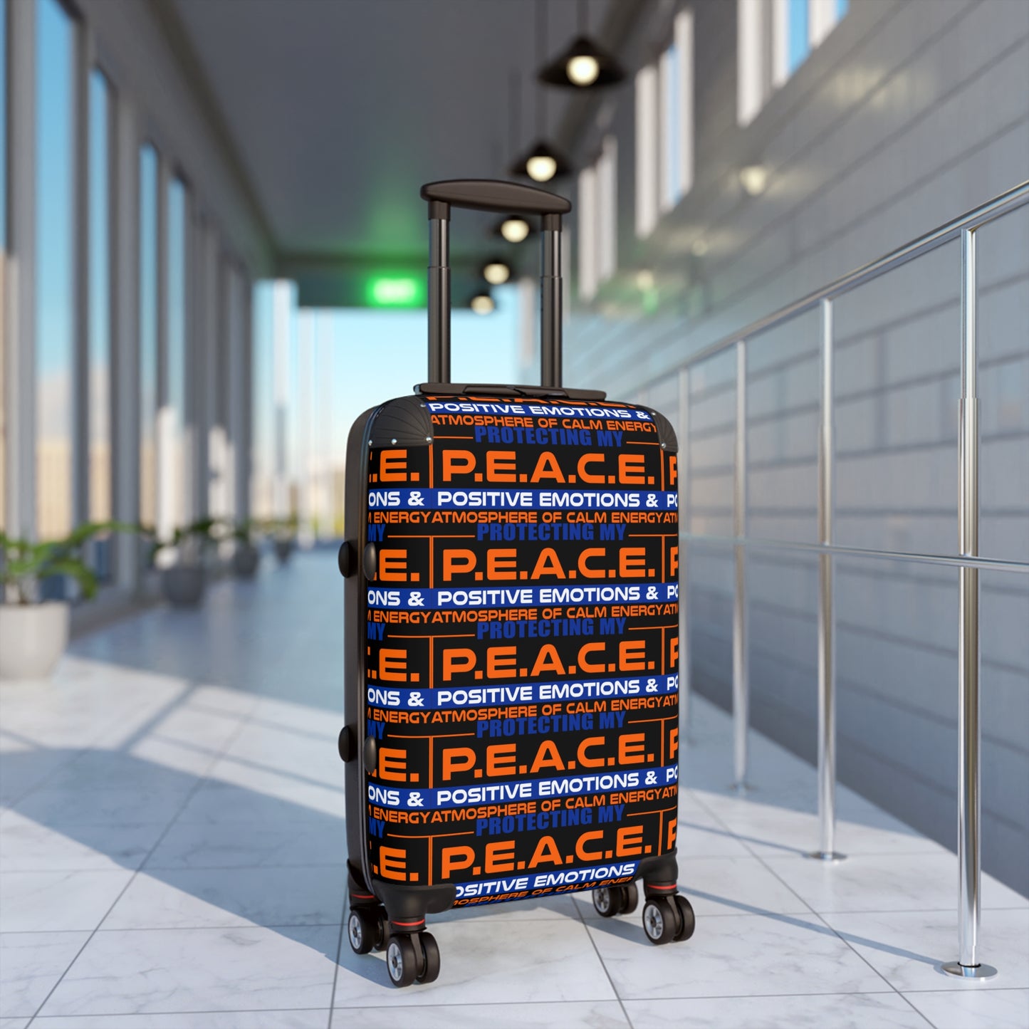 Protecting My Peace Stylish Carry-On Luggage with Motivational Design, Travel Bag for Vacation, Holiday Gifts, Peaceful Travel