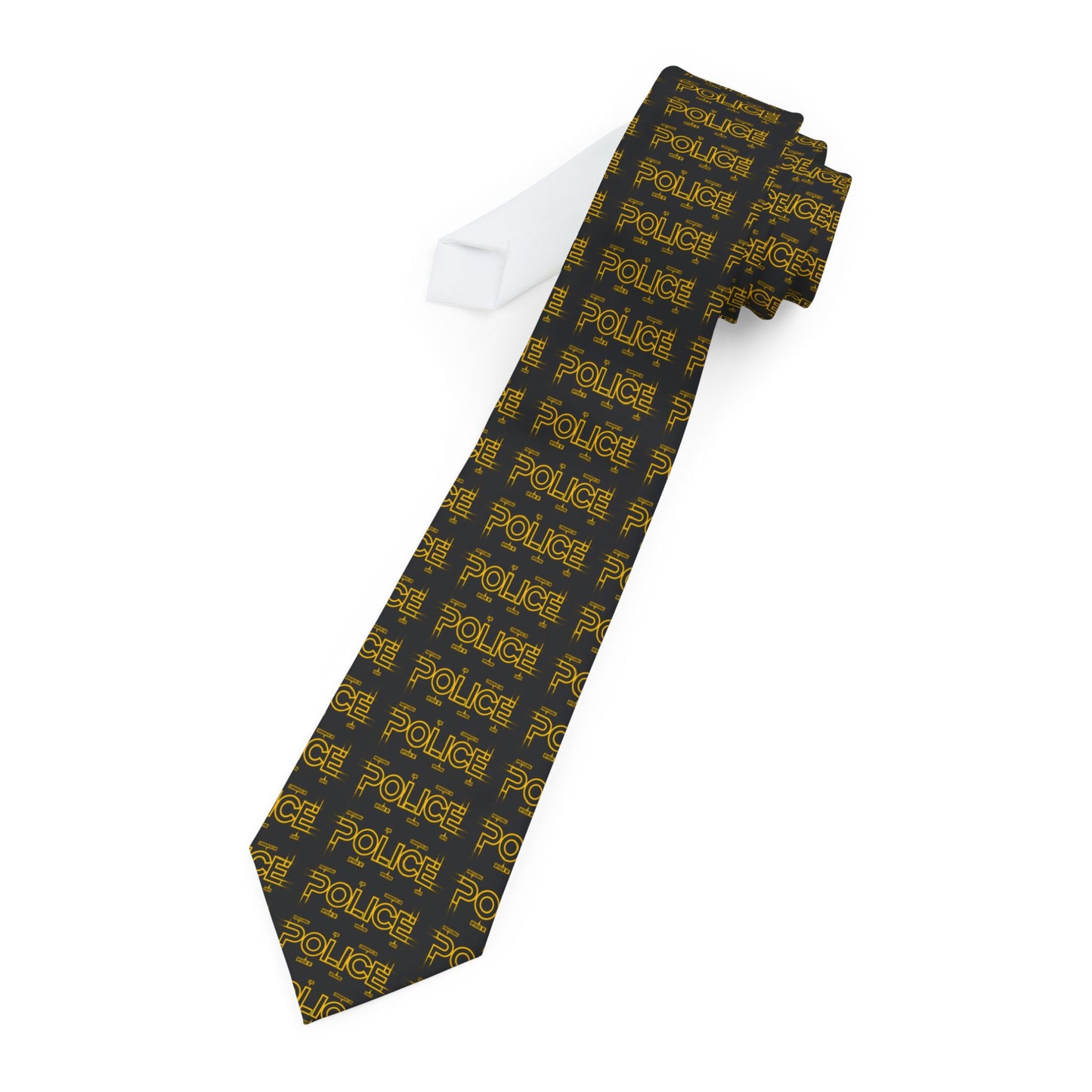 P.O.L.I.C.E. Stylish Necktie for Formal Occasions, Unique Pattern Tie, Gift for Dads, Wedding Attire, Office Wear, Birthday Present
