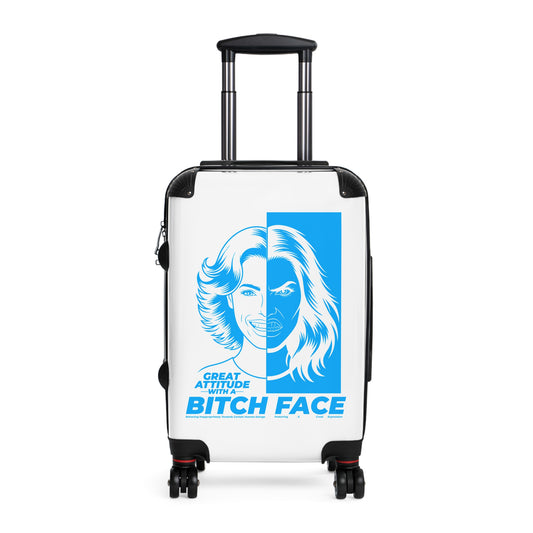 Resting Bitch Face Suitcase, Trendy Luggage, Stylish Travel Bag, Vacation Gear, Gift for Travelers, Fun Travel Accessory