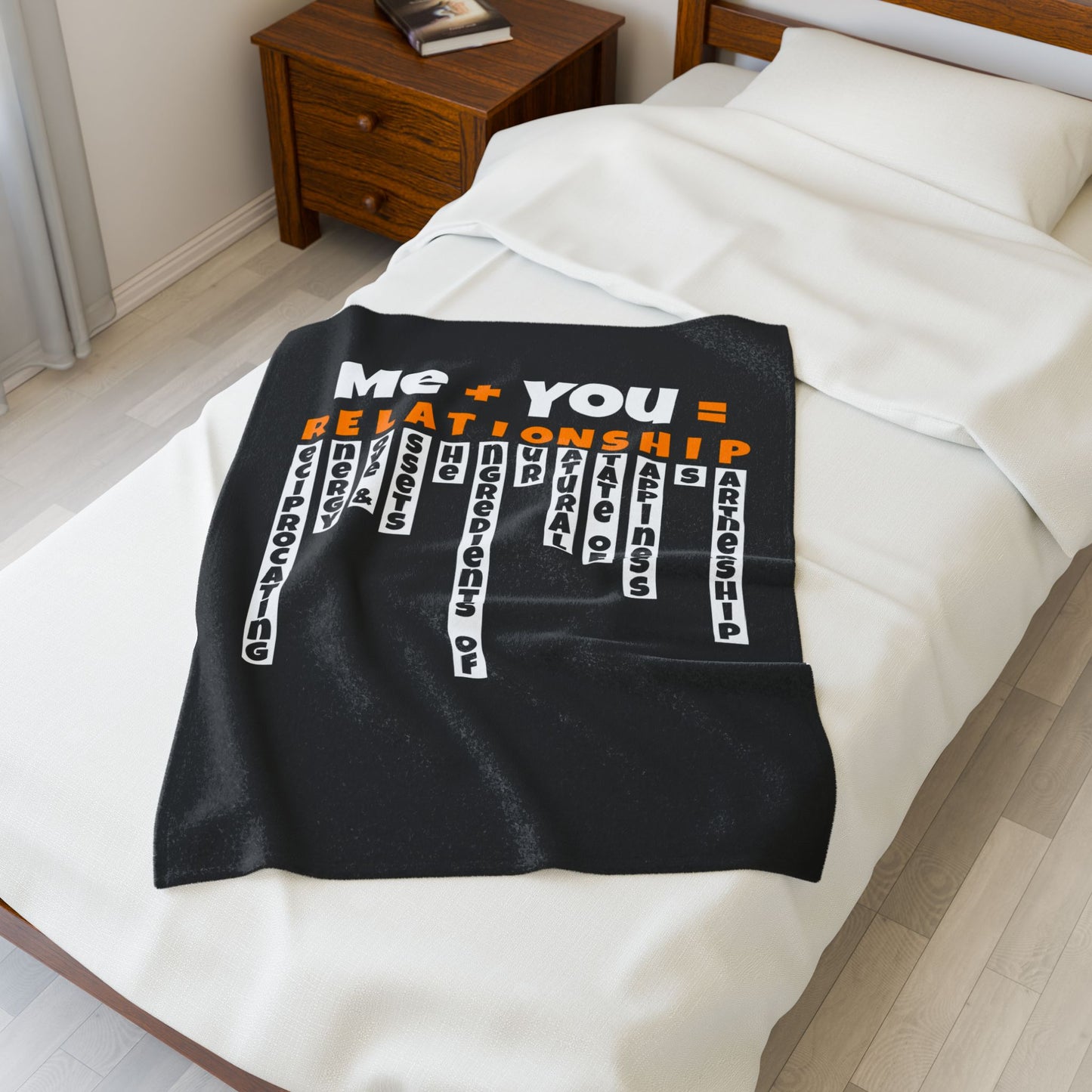 Cozy Relationship Velveteen Blanket - Perfect for Couples, Love Gifts, Home Decor, Snuggle Time, Unique Wedding Present