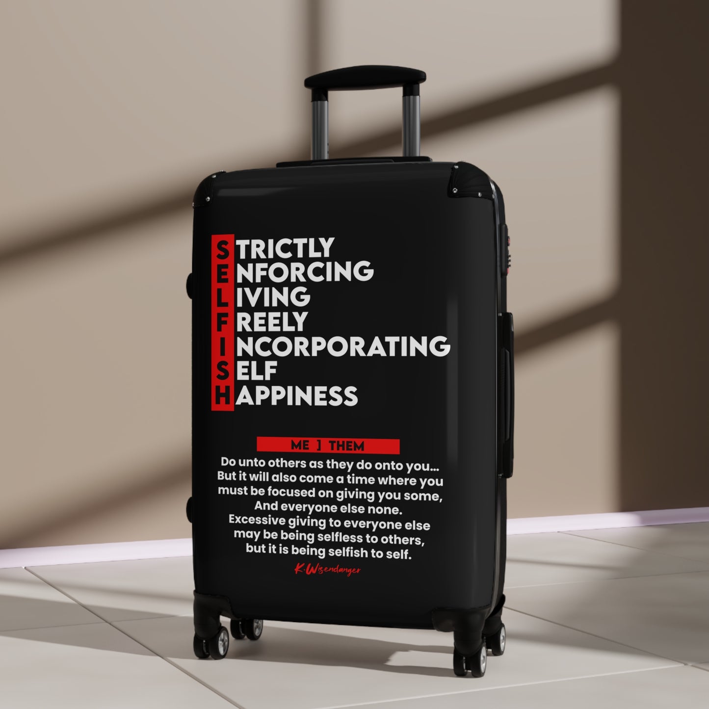 Self-Care Inspirational Suitcase with Quotes, Travel Gear, Luggage for Self-Discovery, Unique Gift for Travelers, Motivational Travel [...]