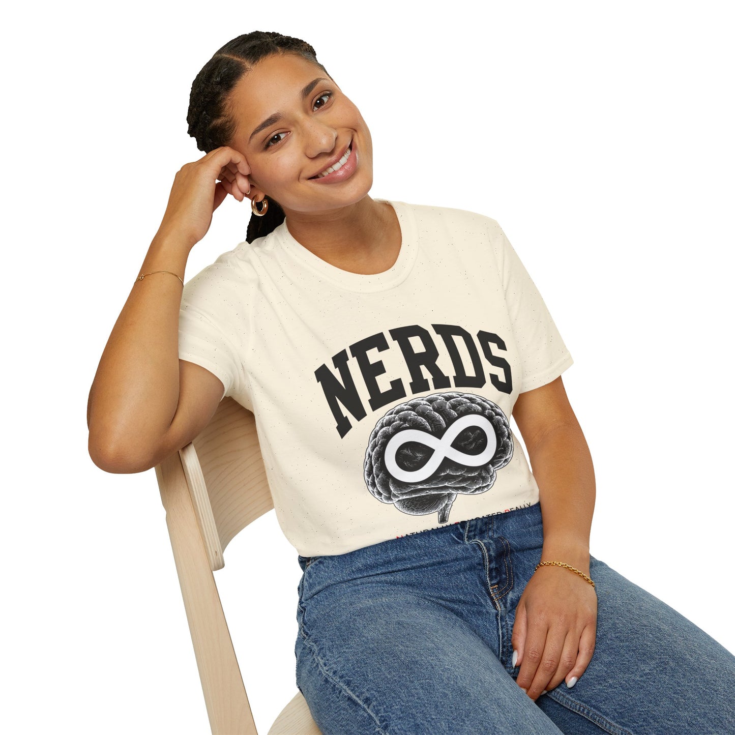 Nerds Brain Infinity Graphic T-Shirt — Funny Retro Smart Pride Tee