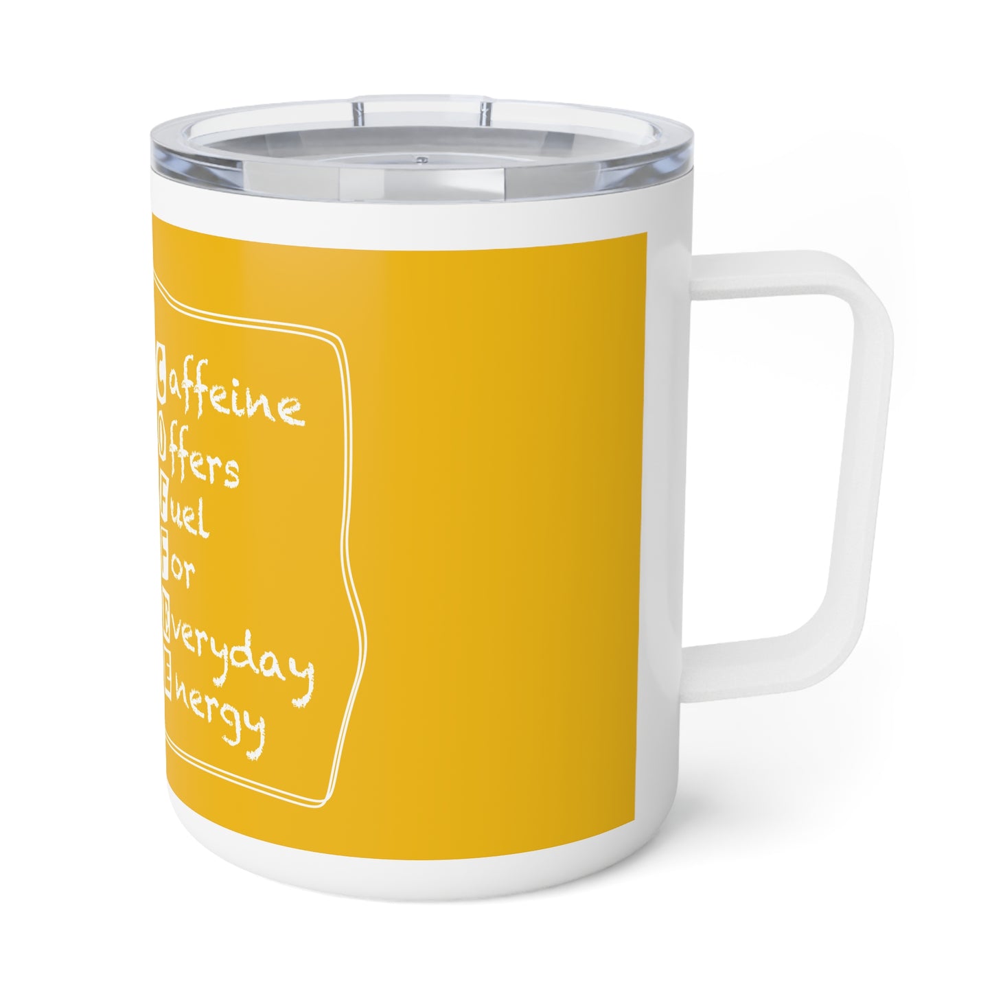 C.O.F.F.E.E. (Caffeine Offers Fuel For Everyday Energy) Insulated Coffee Mug - Unique Gift for Coffee Lovers, Travel Mug