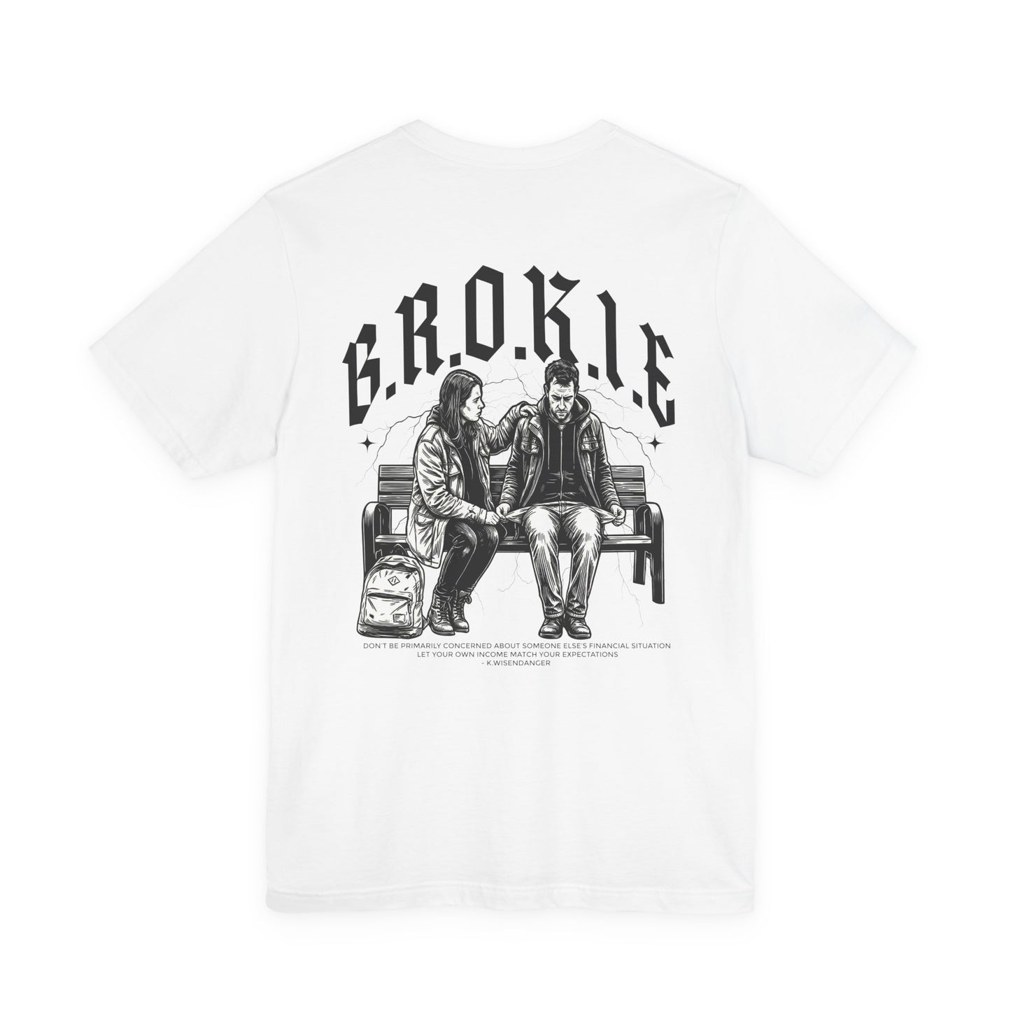 No B.R.O.K.I.E. Premium Tee — Graphic Vintage Streetwear T-Shirt with Bench Illustration