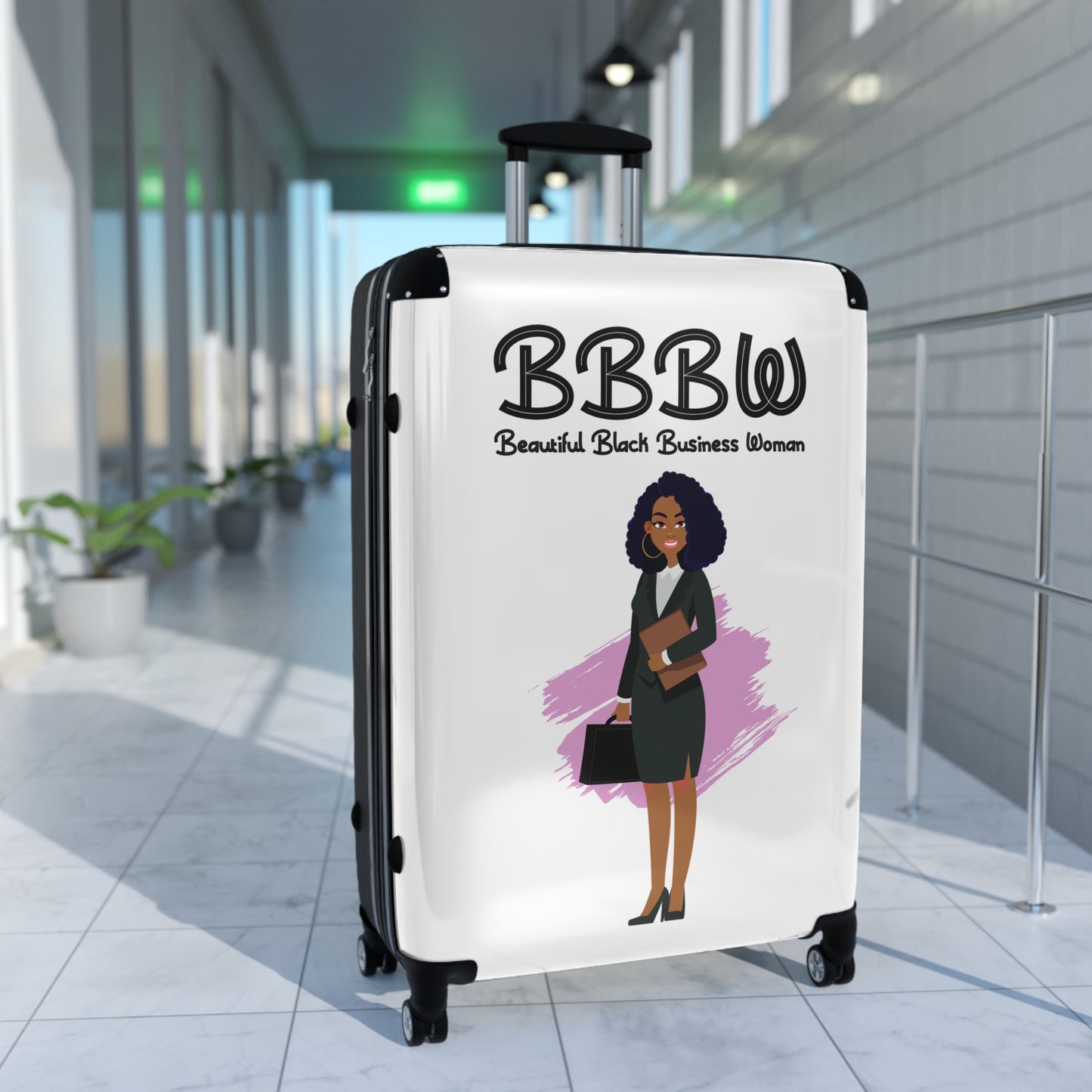 B.B.B.W. Stylish Travel Suitcase for Empowered Women, Custom Luggage, Inspirational Business Travel, Gift for Entrepreneurs