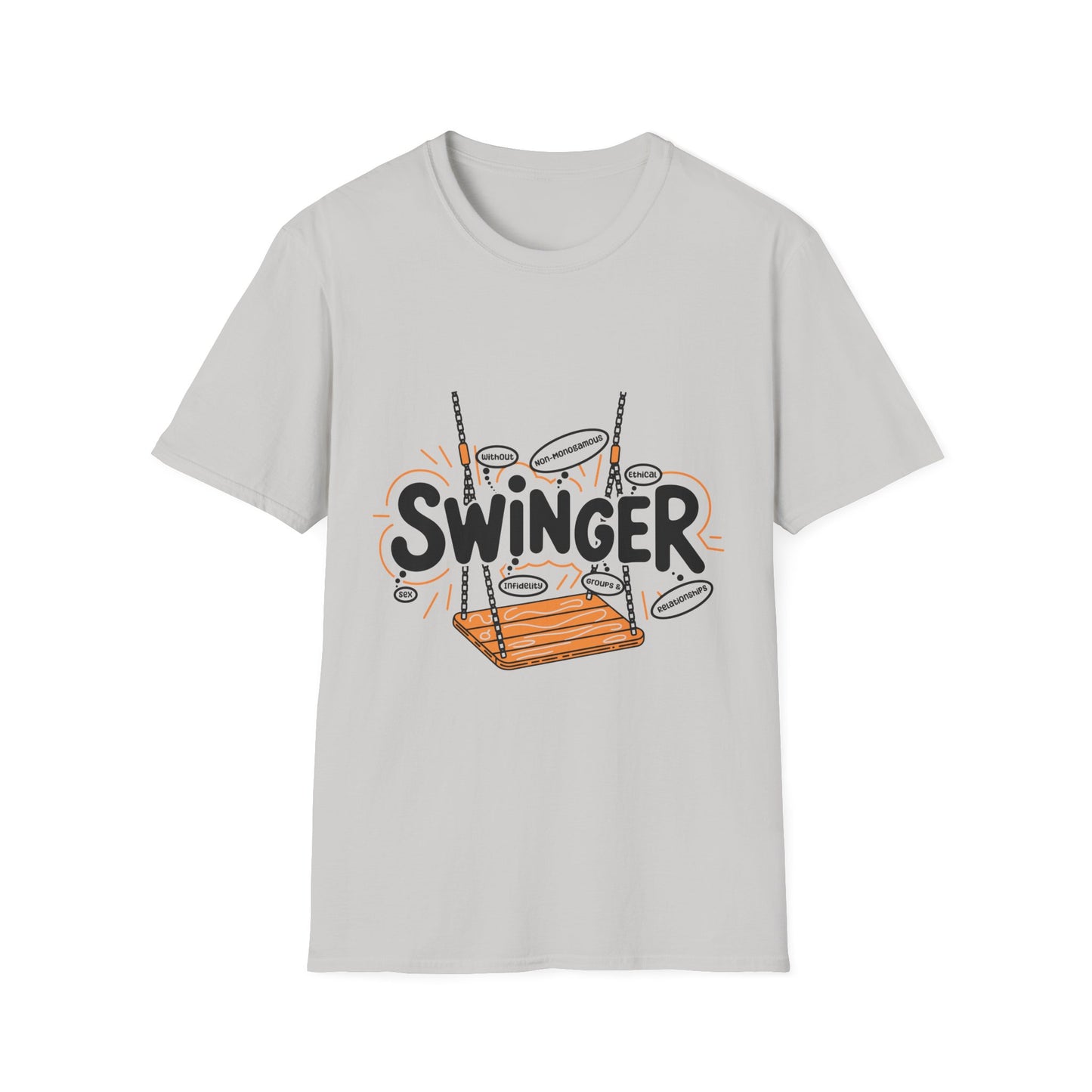 Fun S.W.I.N.G.E.R. (Sex Without Infidelity Non-Monogamous Groups Ethical Relationships) T-Shirt - Perfect for Promiscuous Spirits, Ethical Non-Monogamy & Adult Fun