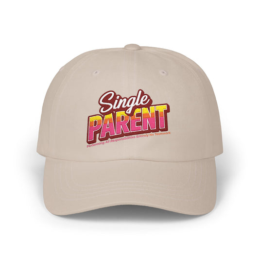 Single P.A.R.E.N.T. Classic Dad Cap – Supportive Apparel for Single Parents, Casual Style, Everyday Wear, Parenting Humor Hat