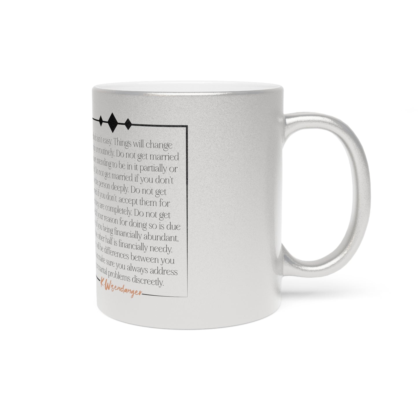H.U.S.B.A.N.D. (His Union Should Be Absolutely Non Destructible) Wedding Unity Metallic Mug | Silver - Anniversary Gift, Marriage Keepsake, Couples Mug