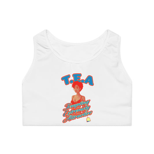 Body T.E.A. Trendy Sports Bra for Active Women, Fitness Gear, Workout Apparel, Yoga Top, Motivational Activewear