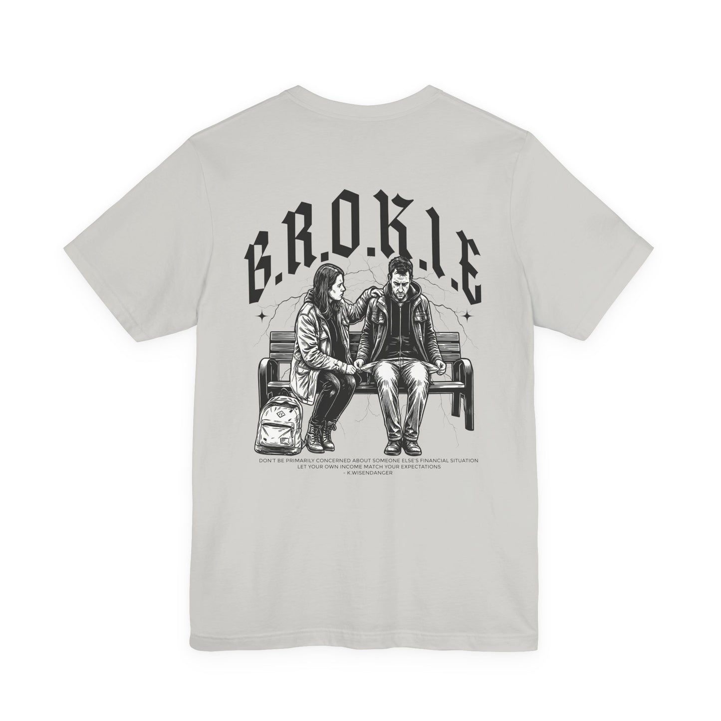 No B.R.O.K.I.E. Premium Tee — Graphic Vintage Streetwear T-Shirt with Bench Illustration