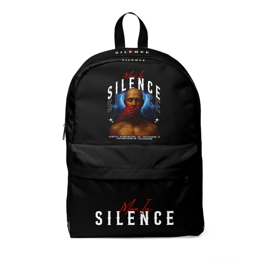 Move In S.I.L.E.N.C.E. Stylish Unisex Backpack - Bold Design, Everyday Use, School, Travel, Casual Wear, Art Lover Gift