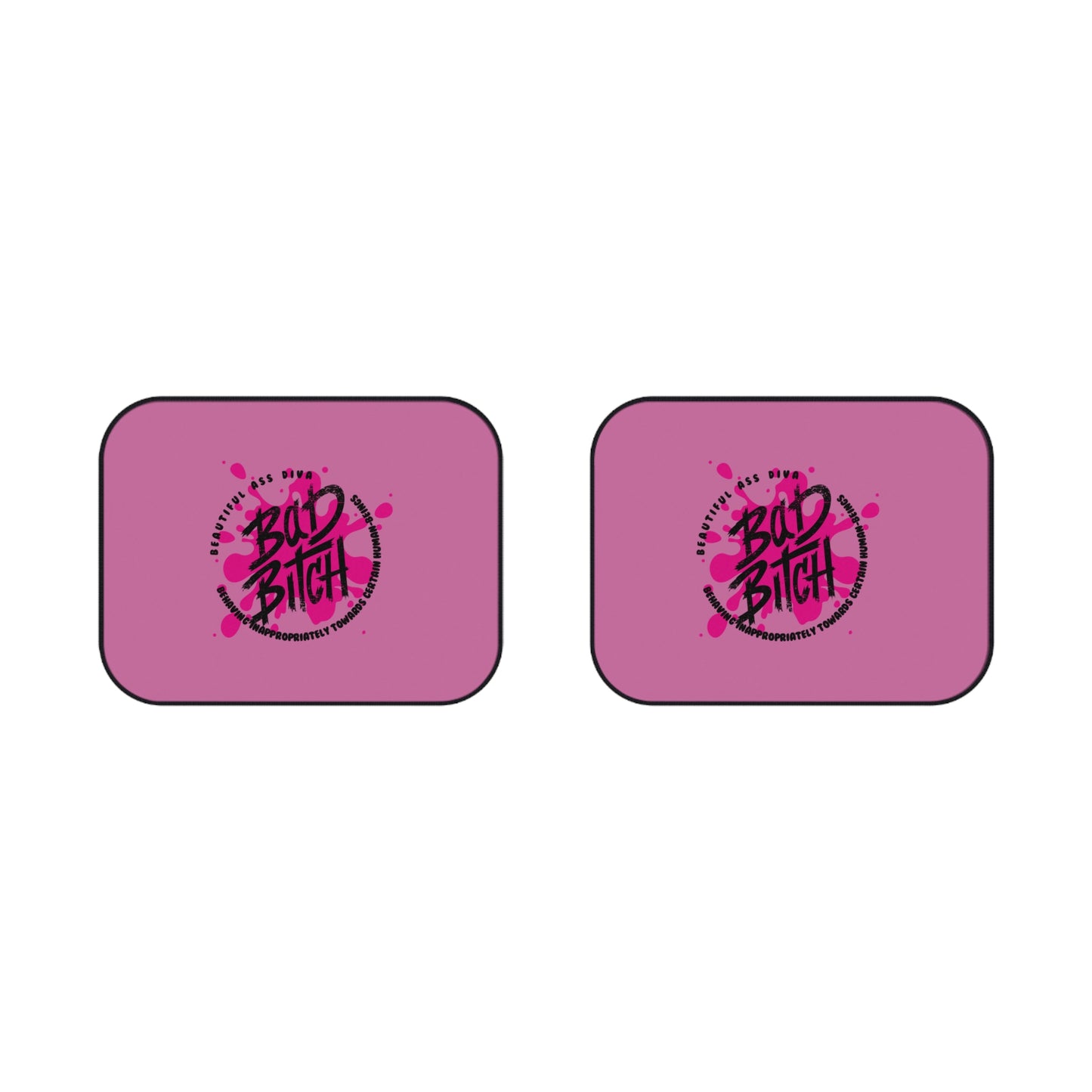 Pink "Bad Bitch" Rear Car Floor Mats – Bold Graphic Auto Accessory