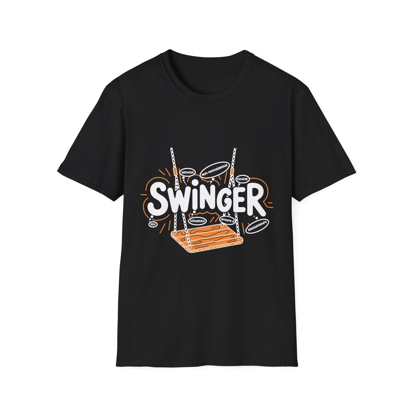 Fun S.W.I.N.G.E.R. (Sex Without Infidelity Non-Monogamous Groups Ethical Relationships) T-Shirt - Perfect for Promiscuous Spirits, Ethical Non-Monogamy & Adult Fun