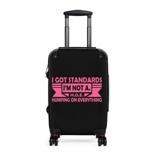 Trendy Luggage with Attitude - 'I Got Standards, I'm Not A H.O.E.' Suitcase - Perfect for Travel Enthusiasts, Vacation, Gift Ideas, [...]
