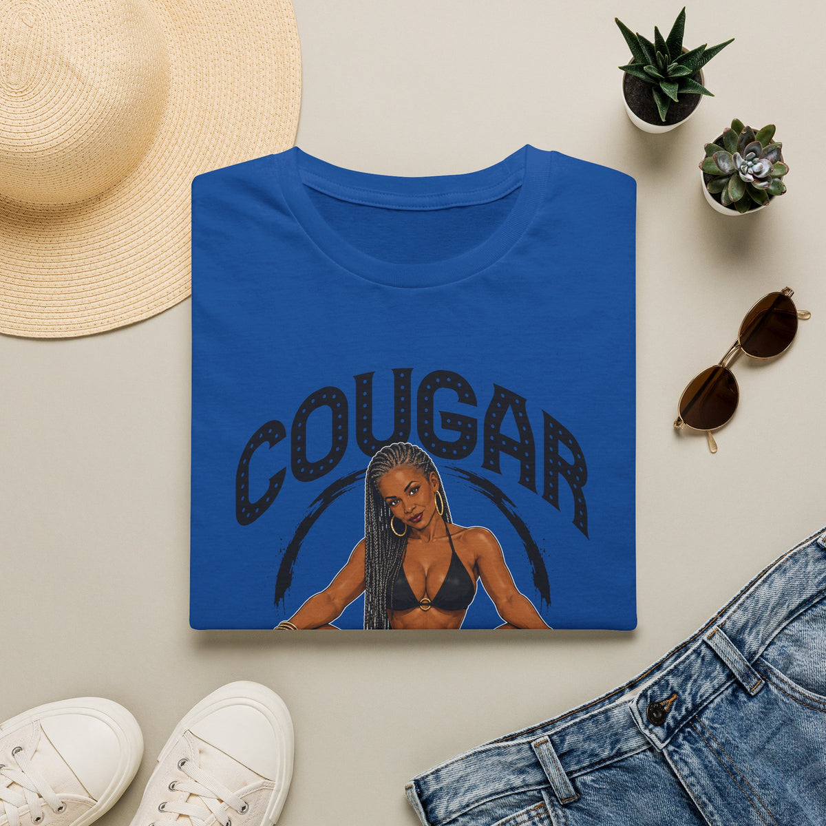 Cougar Graphic T-Shirt — Bold Vintage Pinup Style
