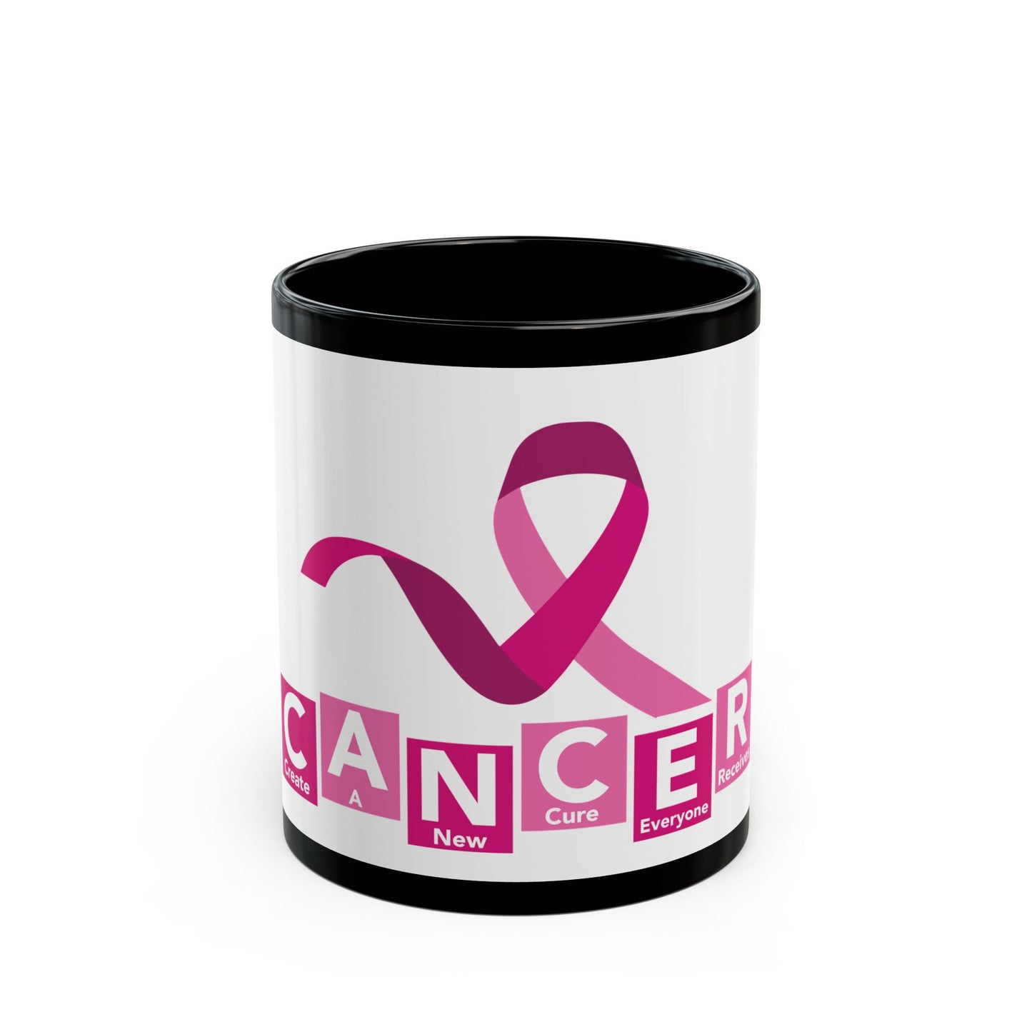C.A.N.C.E.R. (Create A New Cure Everyone Receives) Empowering Cancer Awareness Mug | Support, Encouragement, Gift for Patients, Pink Ribbon, Hope & Strength