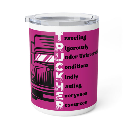 Truckher Insulated Coffee Mug, 10oz - Perfect Gift for Female Drivers, Travel Coffee Mug, Fun Trucking Accessory