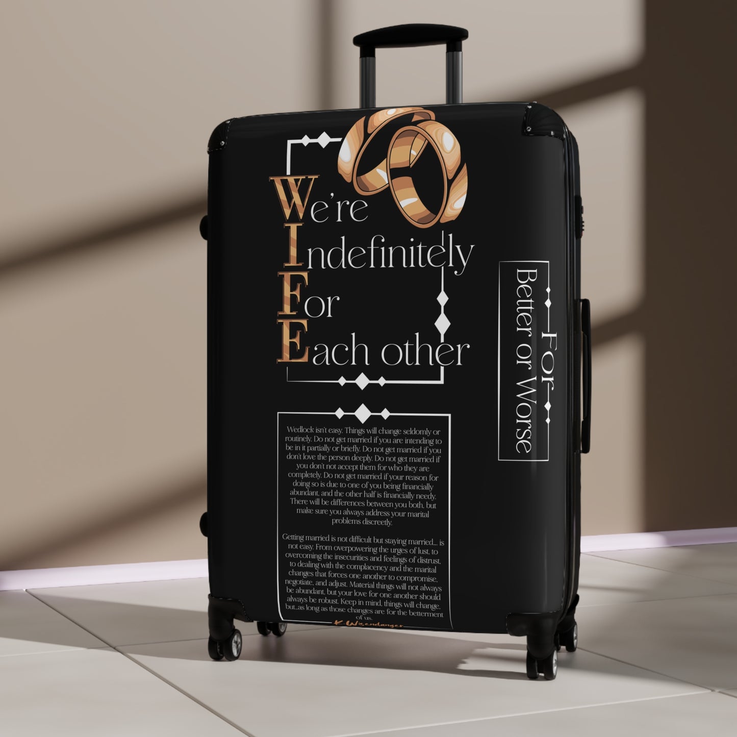 W.I.F.E. Personalized Suitcase for Couples, Romantic Travel Luggage, Wedding Gifts, Anniversary Gifts, Love Quotes Case