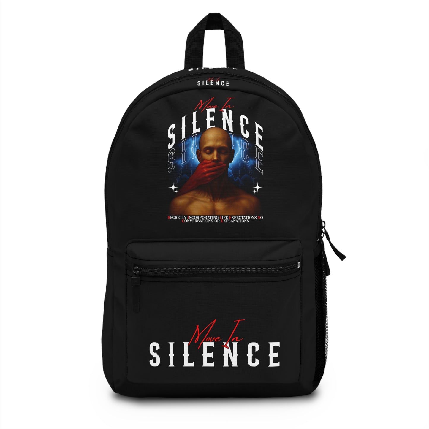 Move In S.I.L.E.N.C.E. Graphic Backpack - Trendy Backpack for Students, Unique Travel Bag, Perfect Gift for Creatives, Stylish Rucksack, Comfortable [...]