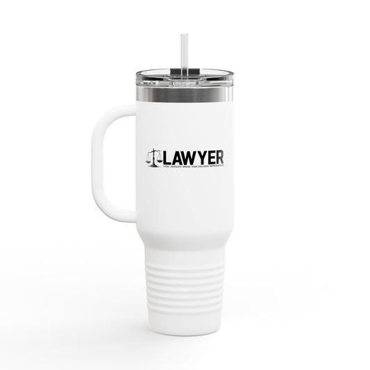 L.A.W.Y.E.R. (Legal Advocate Who's Your Exclusive Representative) Inspirational Insulated Travel Mug, 40oz, Lawyer Gift