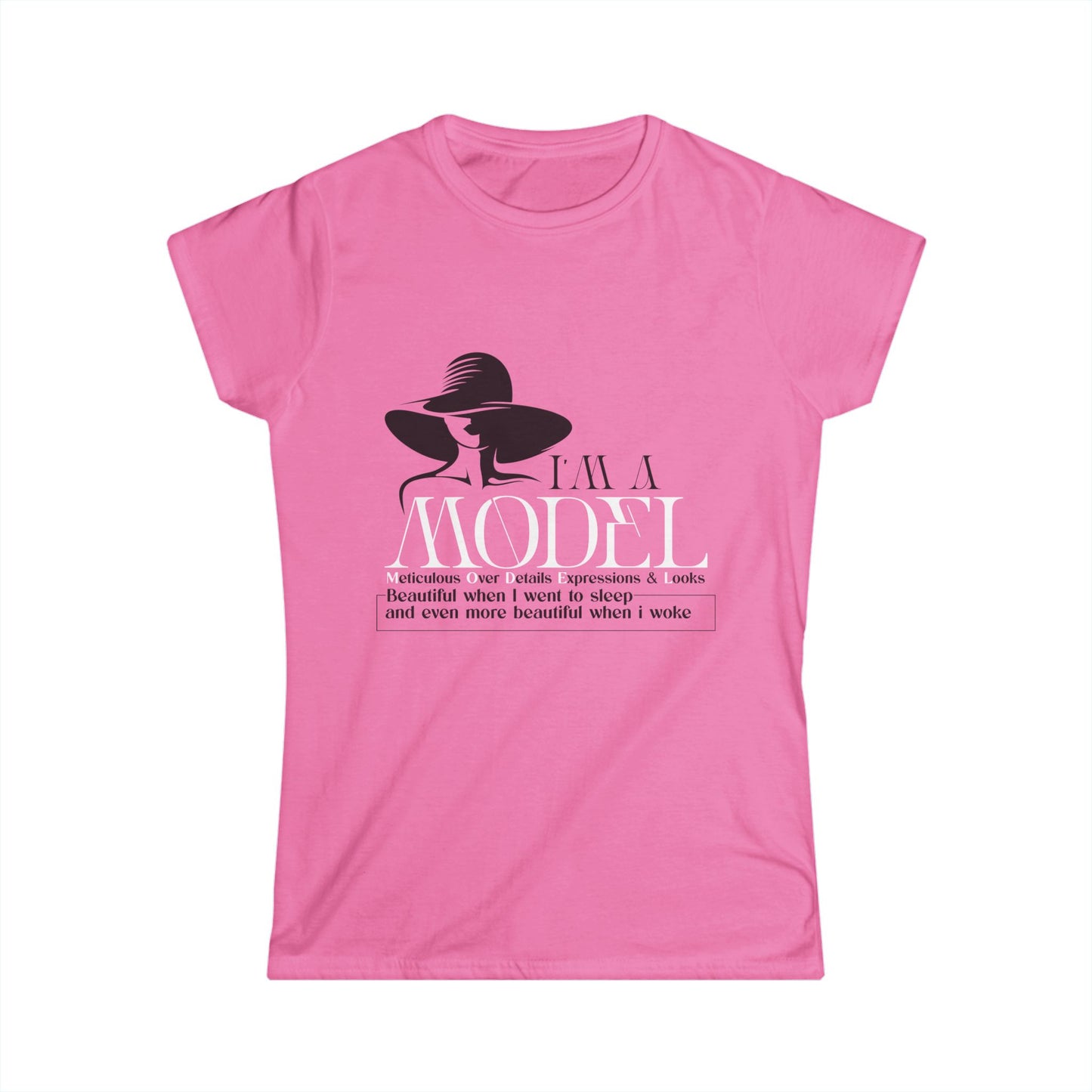 Chic Women's Softstyle Tee - 'I'm a Model' Fashion Quote Shirt
