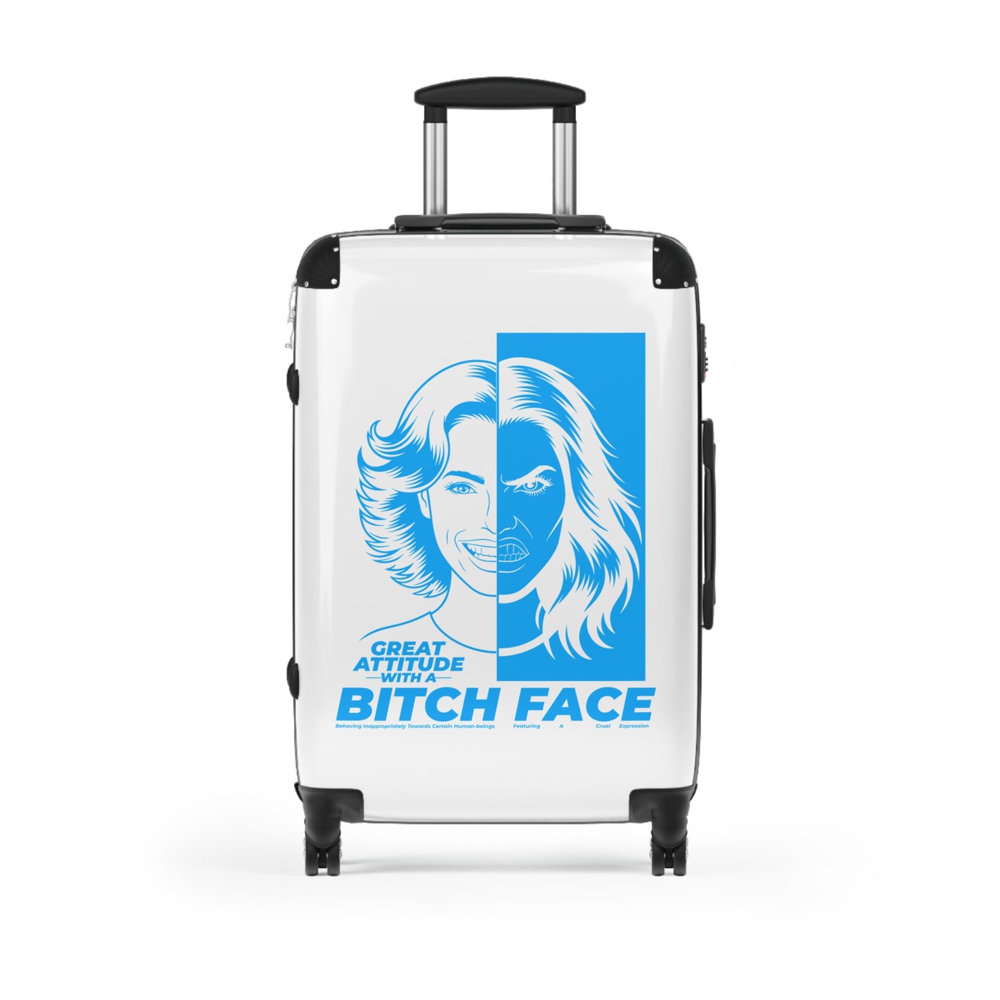 Resting Bitch Face Suitcase, Trendy Luggage, Stylish Travel Bag, Vacation Gear, Gift for Travelers, Fun Travel Accessory