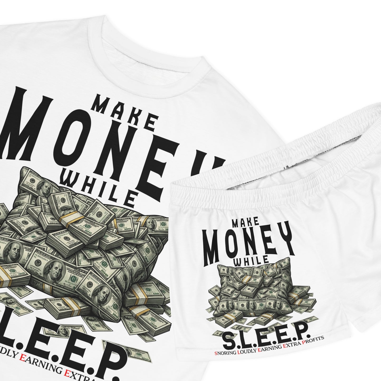 Money While Sleep Women's Short Pajama Set (AOP)