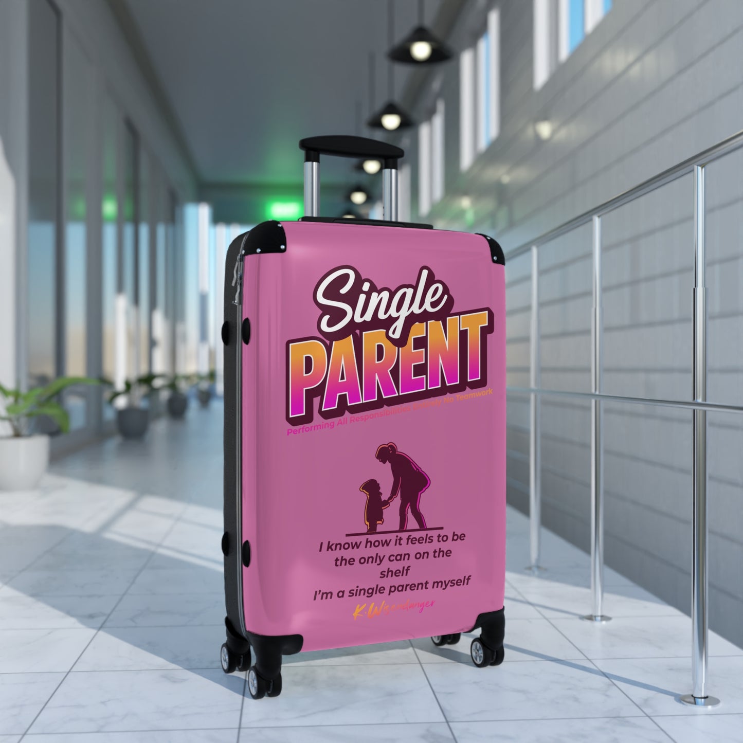 Single Parent Suitcase – Stylish Luggage for Single Parents, Perfect for Travel, Family Vacations, Gift for Mom or Dad