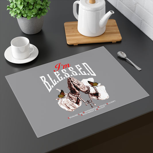 Placemat — "I'm Blessed" Praying Hands Rosary Decorative Table Placemat