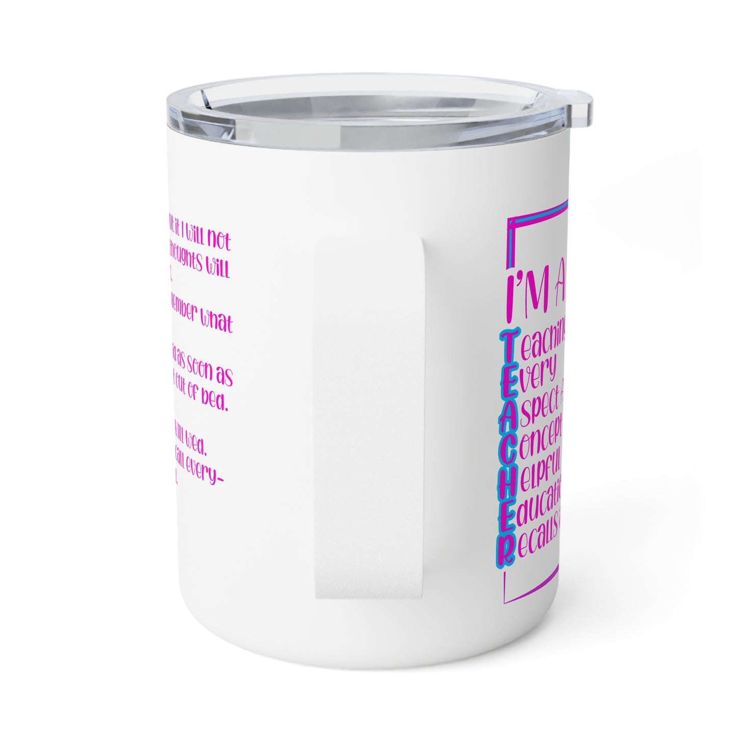 T.E.A.C.H.E.R. Teacher's Insulated Coffee Mug - Perfect Gift for Educators, Back to School, Teacher Appreciation, Motivational Beverage Container