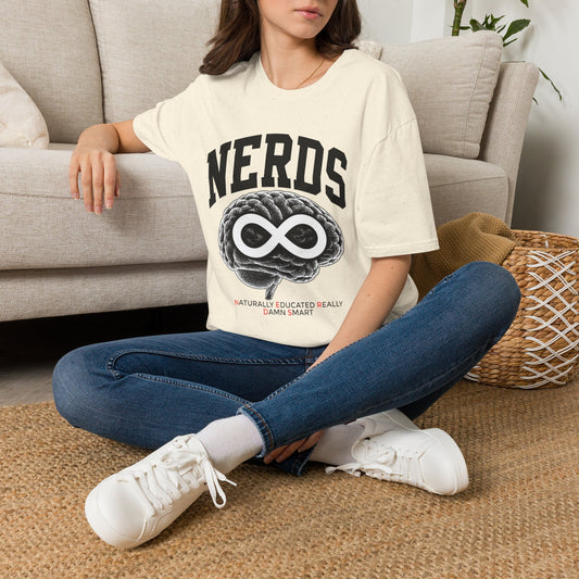 Nerds Brain Infinity Graphic T-Shirt — Funny Retro Smart Pride Tee