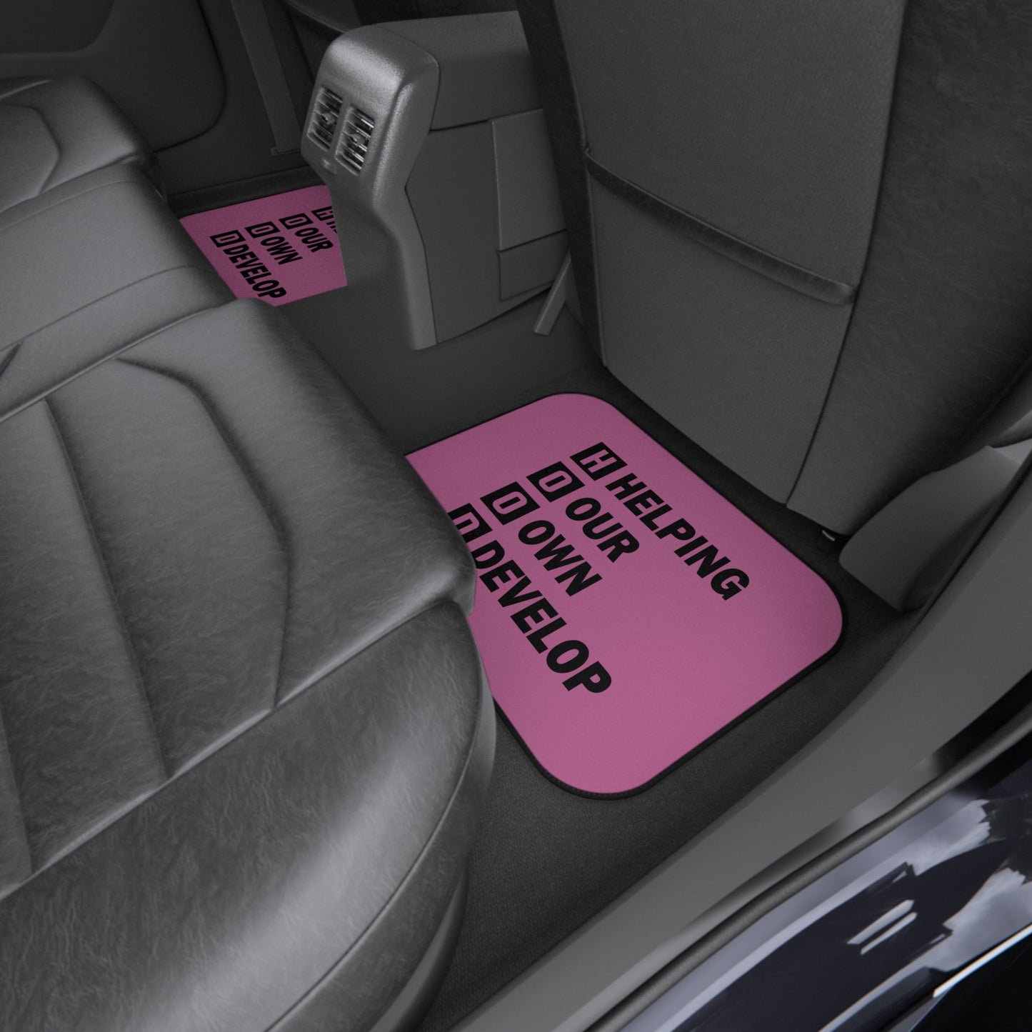 Car Mats — Pink 'HOOD: Helping Our Own Develop' Set of 4
