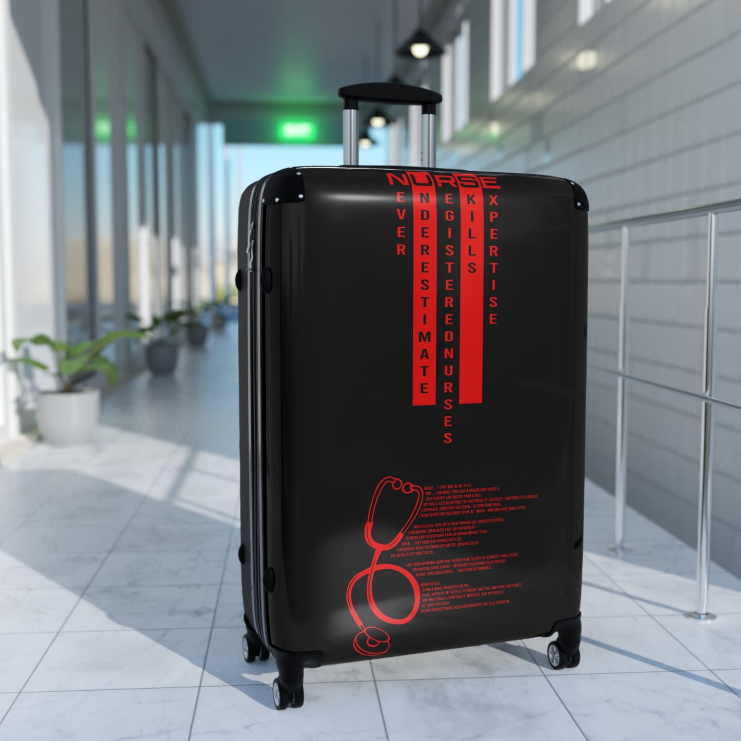 N.U.R.S.E. Suitcase - Travel Luggage, Perfect Gift for Nurses, Healthcare Travel Essential, Nurse Appreciation Week, Holiday Travel Gear