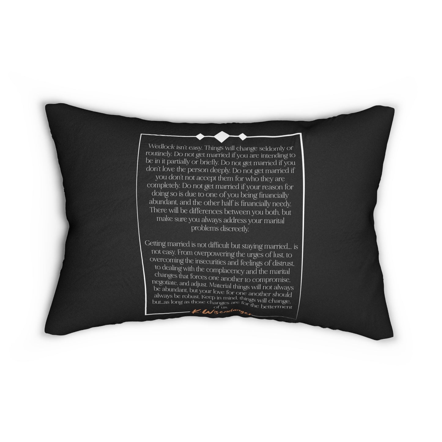 W.I.F.E. Love Quote Lumbar Pillow, Wedding Gift Decor, Marriage Couch Throw, Home Comfort Cushion, Anniversary Present