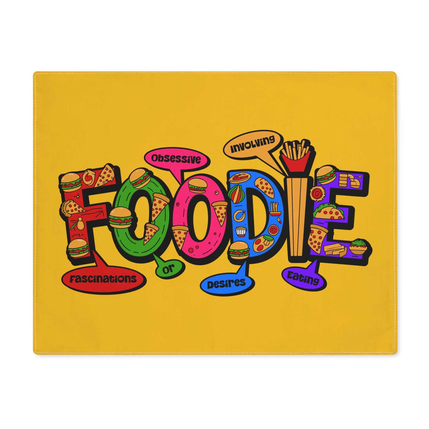 Bright 'FOODIE' Placemat — Colorful Food Lover Table Mat