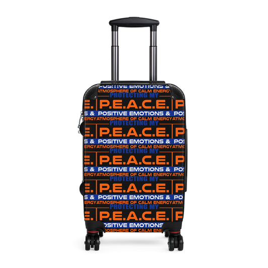 Protecting My Peace Stylish Carry-On Luggage with Motivational Design, Travel Bag for Vacation, Holiday Gifts, Peaceful Travel