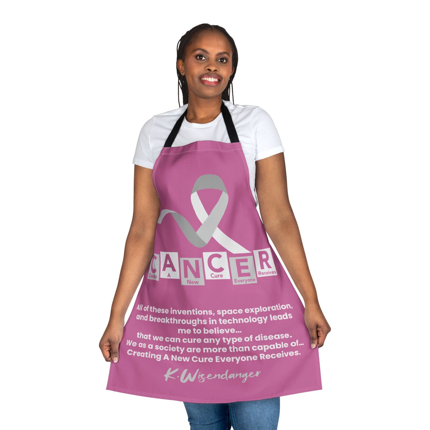 Breast Cancer Awareness Apron – Motivational Ribbon Quote Design