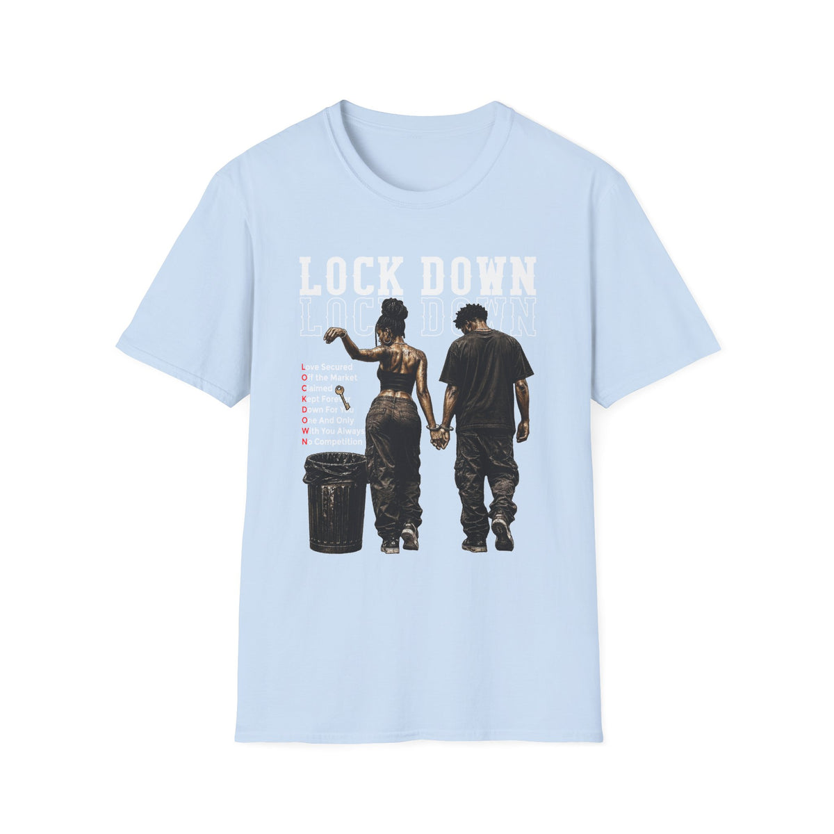 Lock Down Graphic T-Shirt — Holding Hands Street Art Design