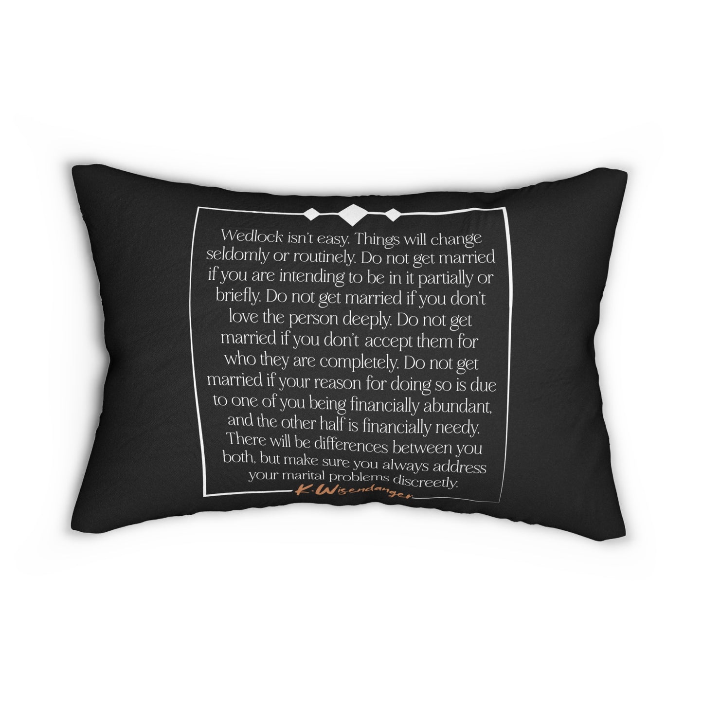 H.U.S.B.A.N.D. Lumbar Pillow | Wedding Gift, Home Decor, Anniversary Present, Relationship Advice