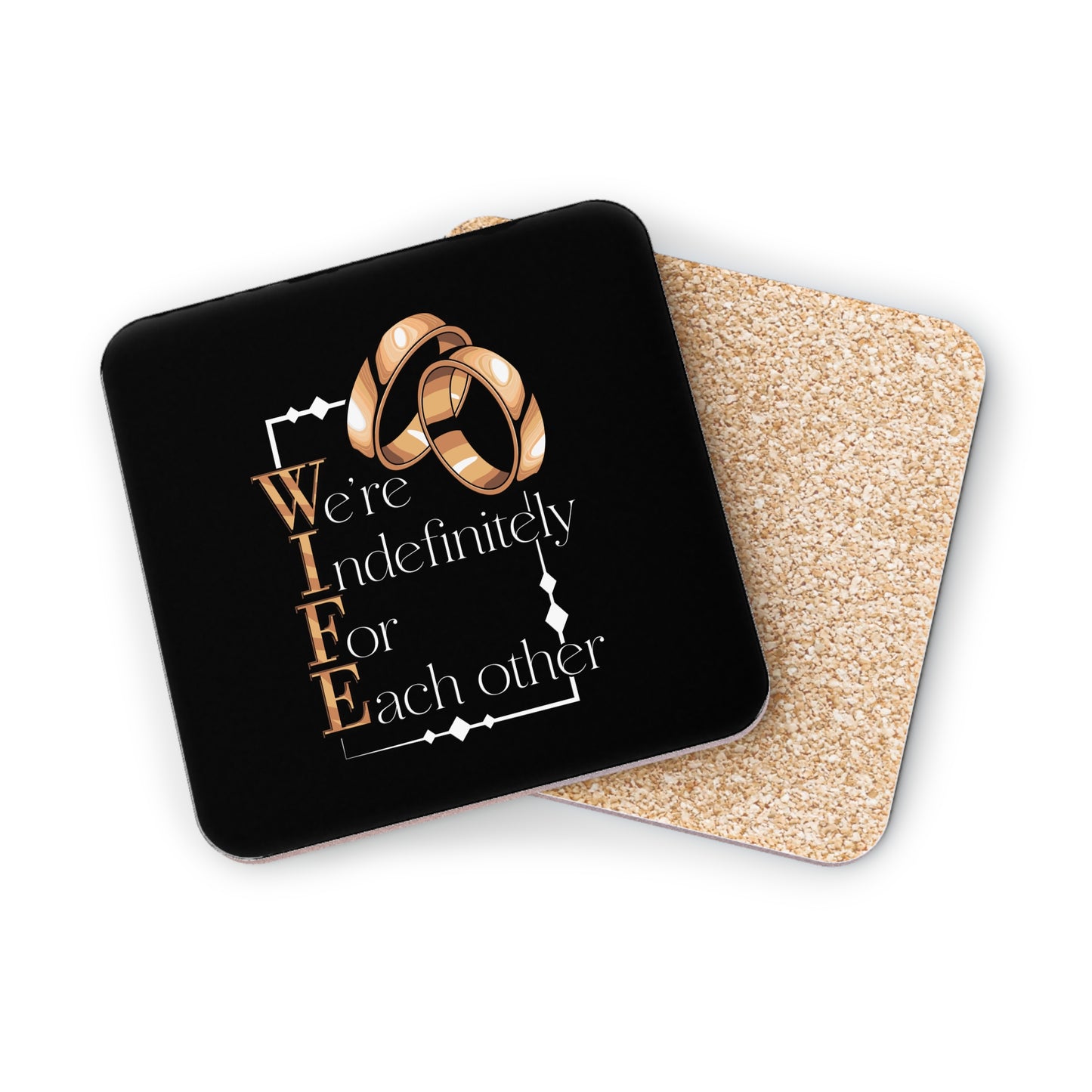 Wife "We're Indefinitely For Each Other" Coasters – Wedding & Anniversary Drink Coaster Set