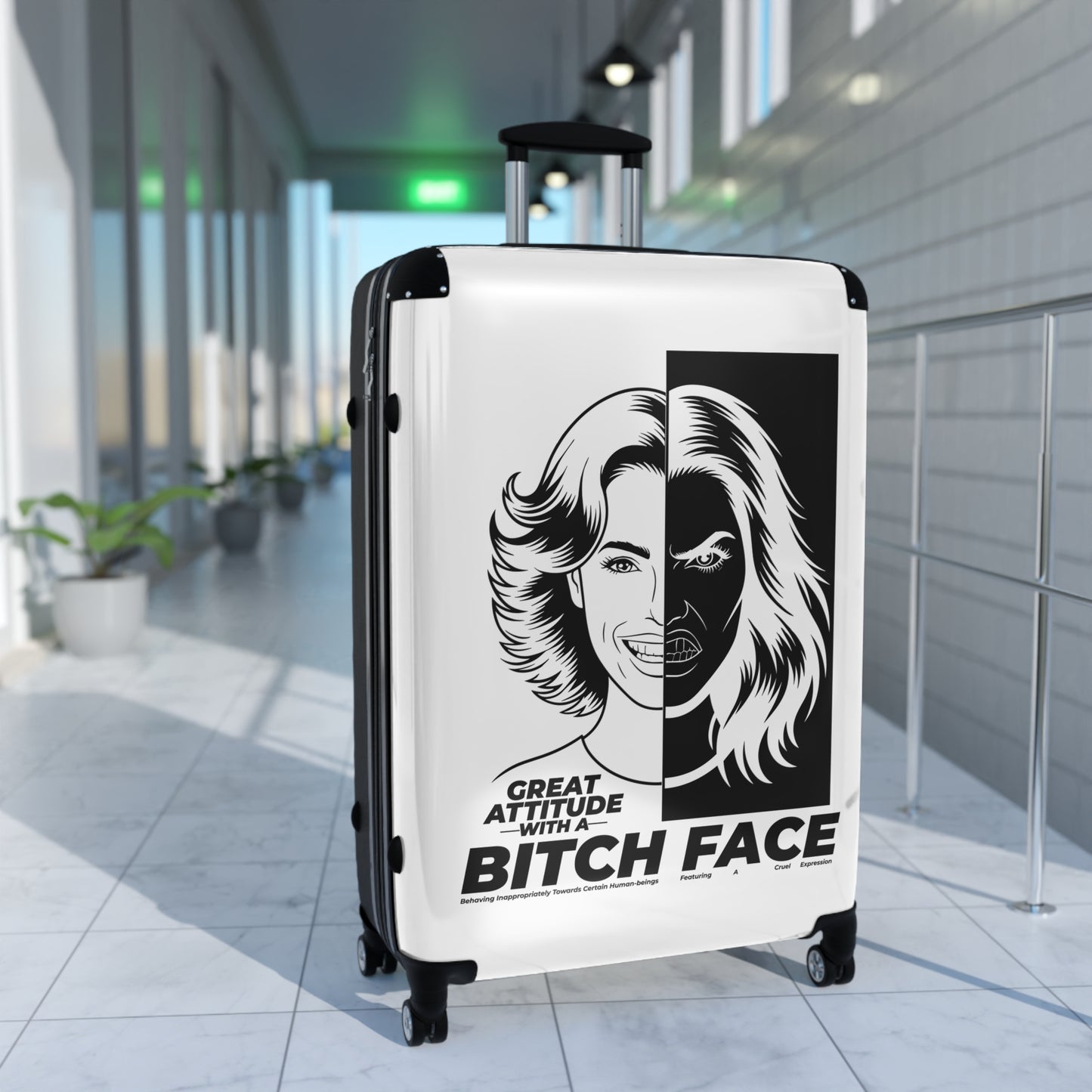 Bitch Face Suitcase - Travel Luggage for Bold Personalities, Funny Gift for Travelers, Great Attitude Luggage, Stylish Carry-On for [...]