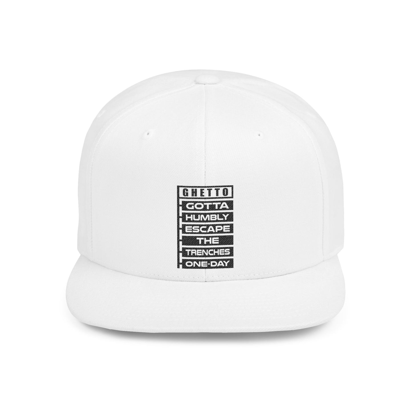 G.H.E.T.T.O. Stylish Flat Bill Snapback Hat, Streetwear Cap for Casual Outings