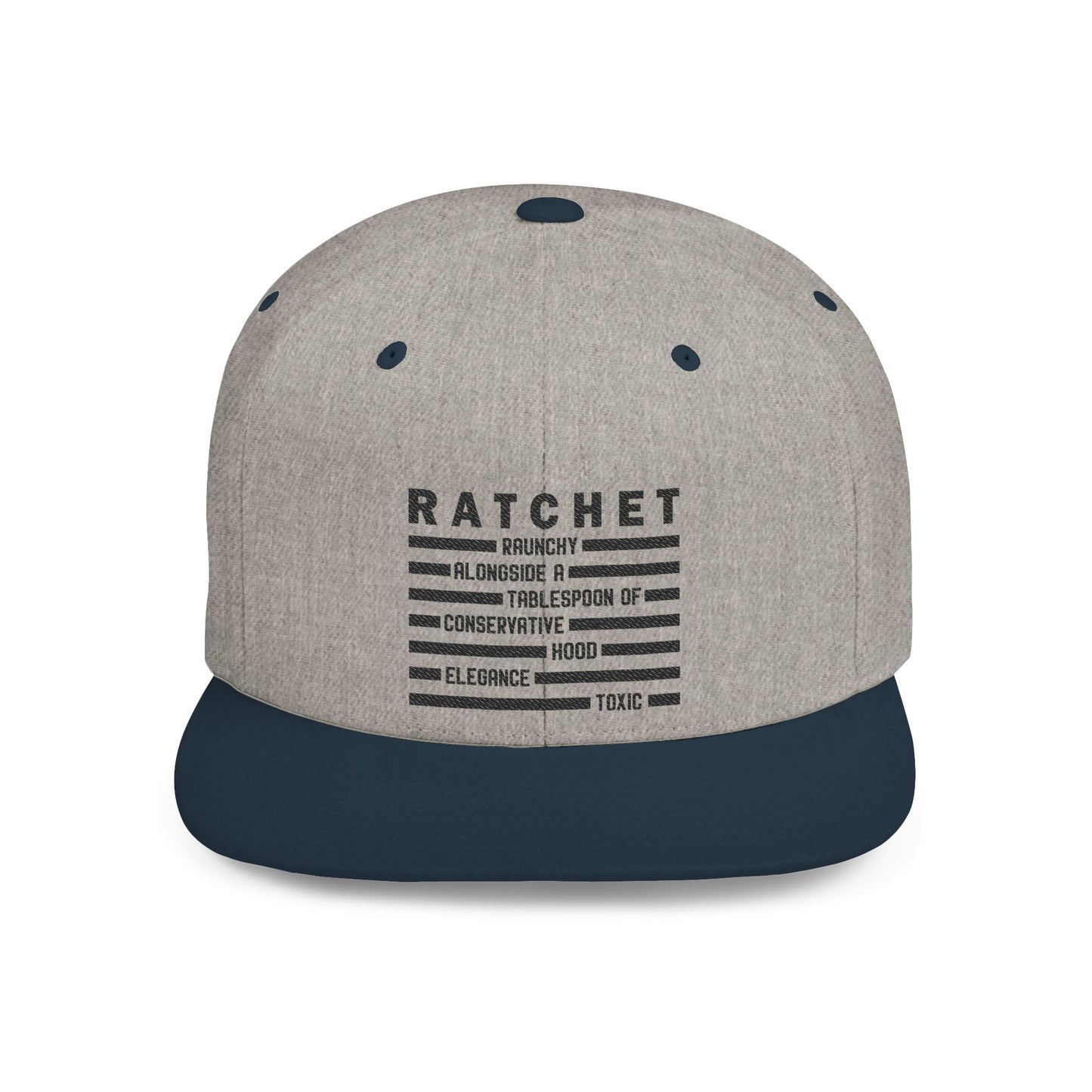 R.A.T.C.H.E.T. Flat Bill Snapback Cap  - Perfect for Street Style, Outdoor Events, & Casual Wear