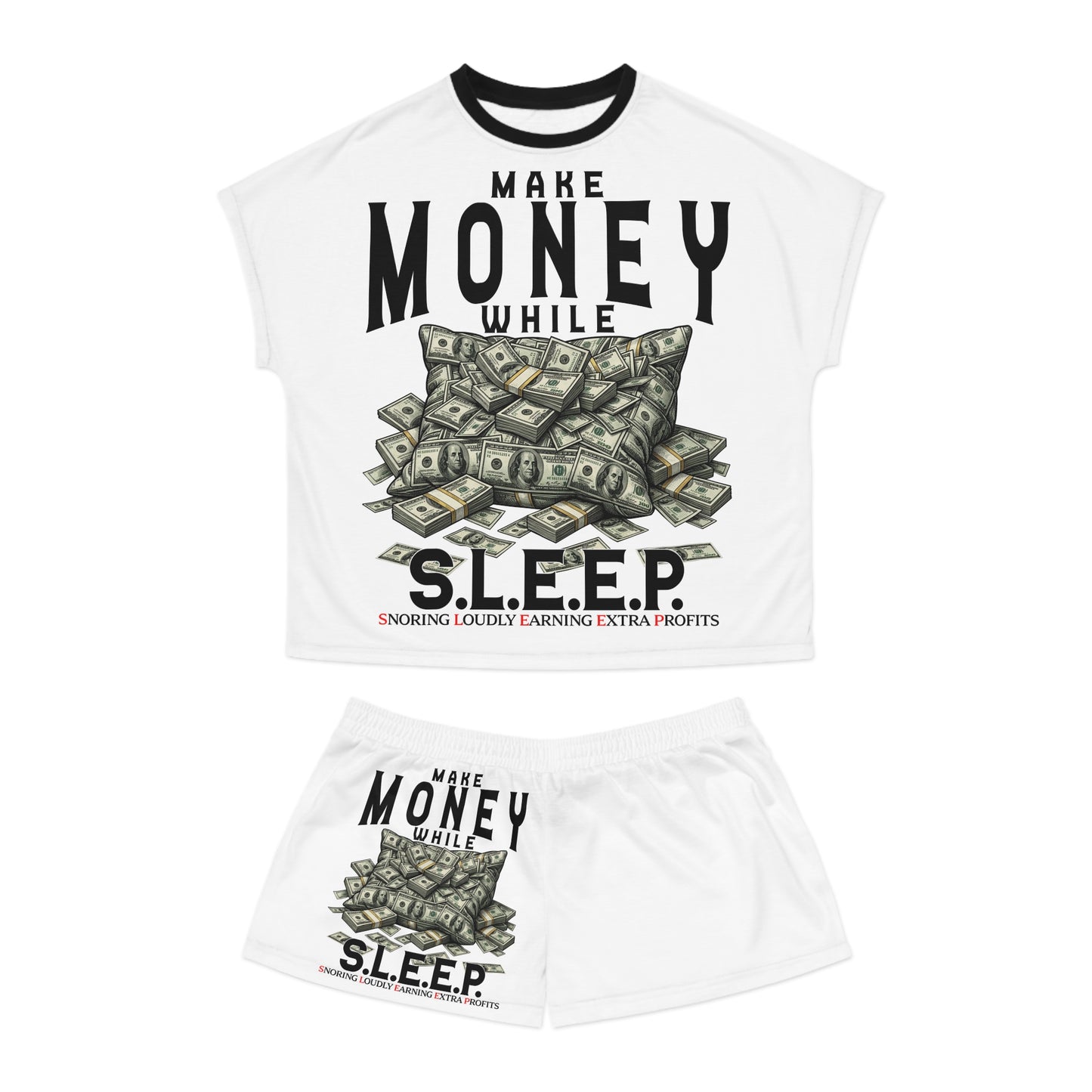 Money While Sleep Women's Short Pajama Set (AOP)