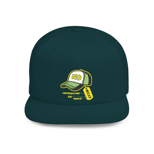 No C.A.P. Cool Flat Bill Snapback Hat, Trendy Cap for Casual Style