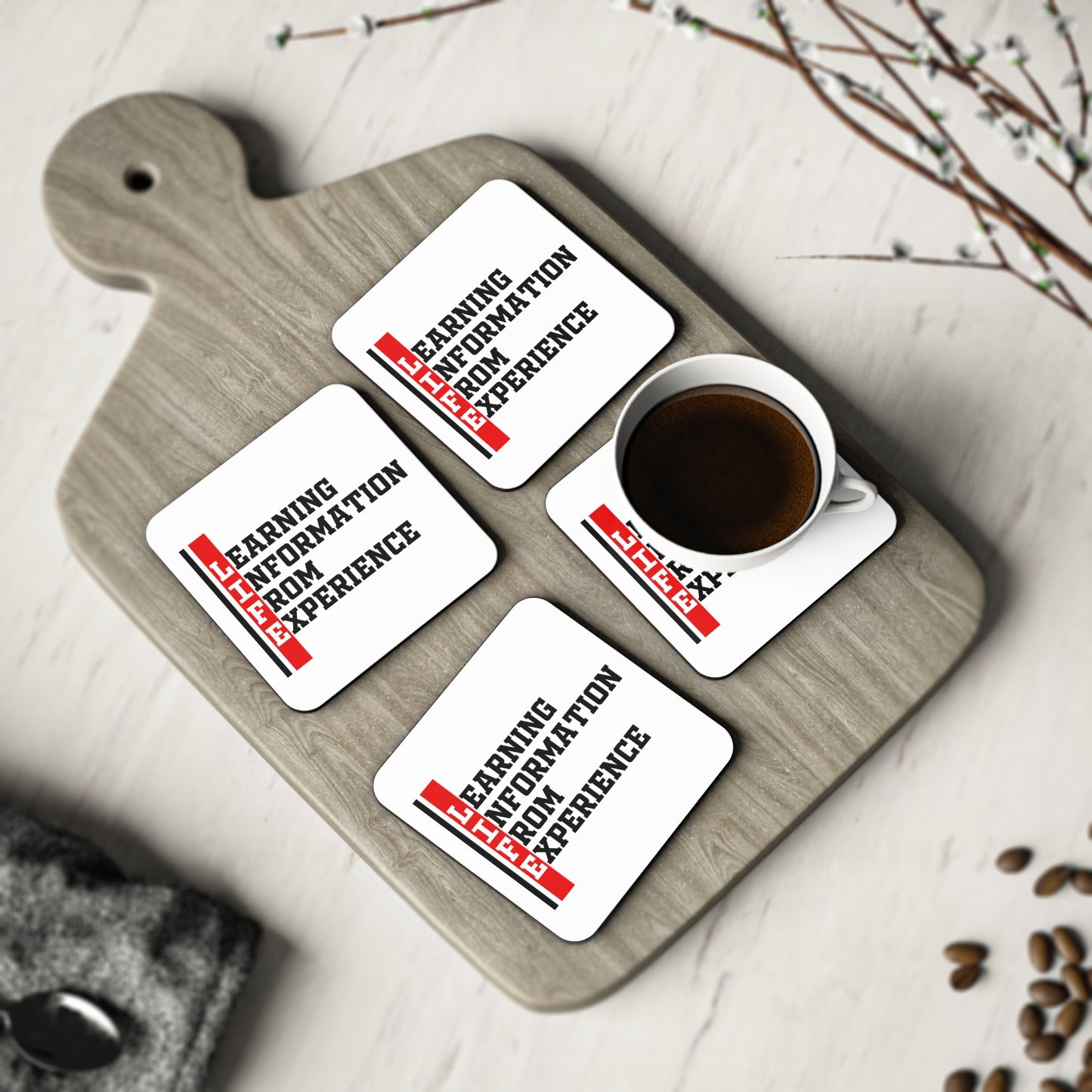 Coasters — LIFE: Learning Information From Experience Cork Drink Coasters