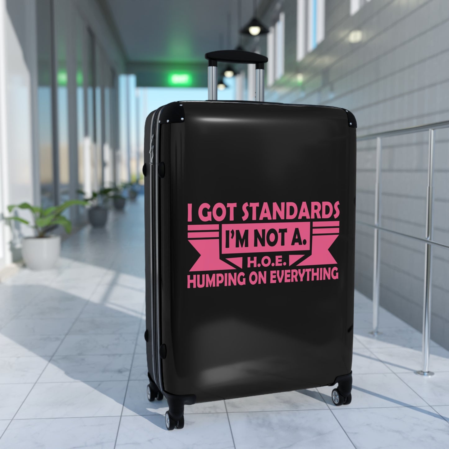 Trendy Luggage with Attitude - 'I Got Standards, I'm Not A H.O.E.' Suitcase - Perfect for Travel Enthusiasts, Vacation, Gift Ideas, [...]