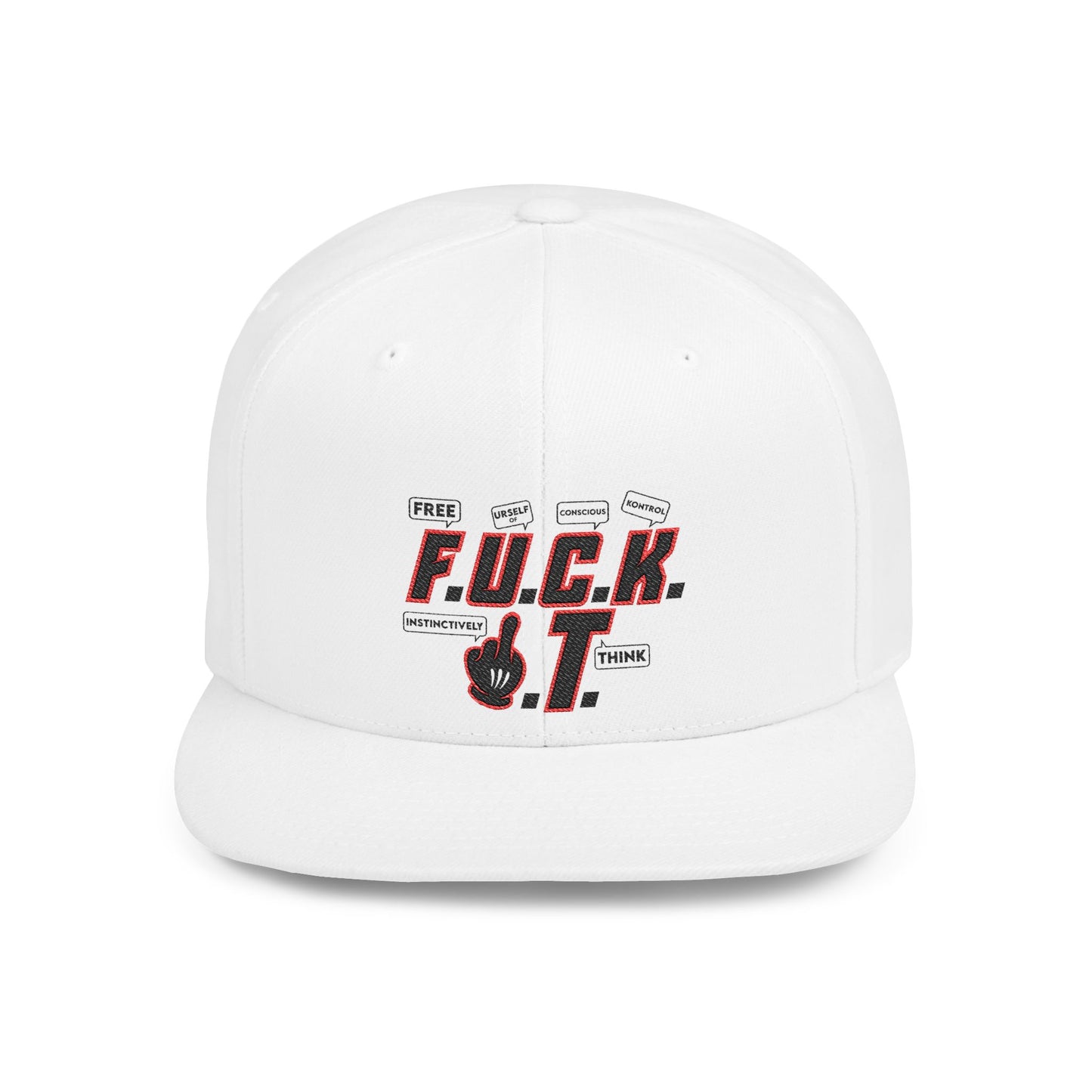 F.U.C.K. I.T. Flat Bill Snapback Hat, Urban Fashion Cap, Statement Hat, Casual Wear, Trendy Accessories